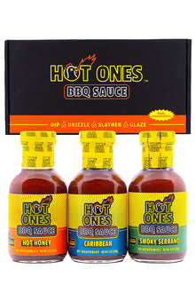 Hot Ones BBQ Trio Pack (Hot Honey / Caribbean / Smoked Serrano) G0
