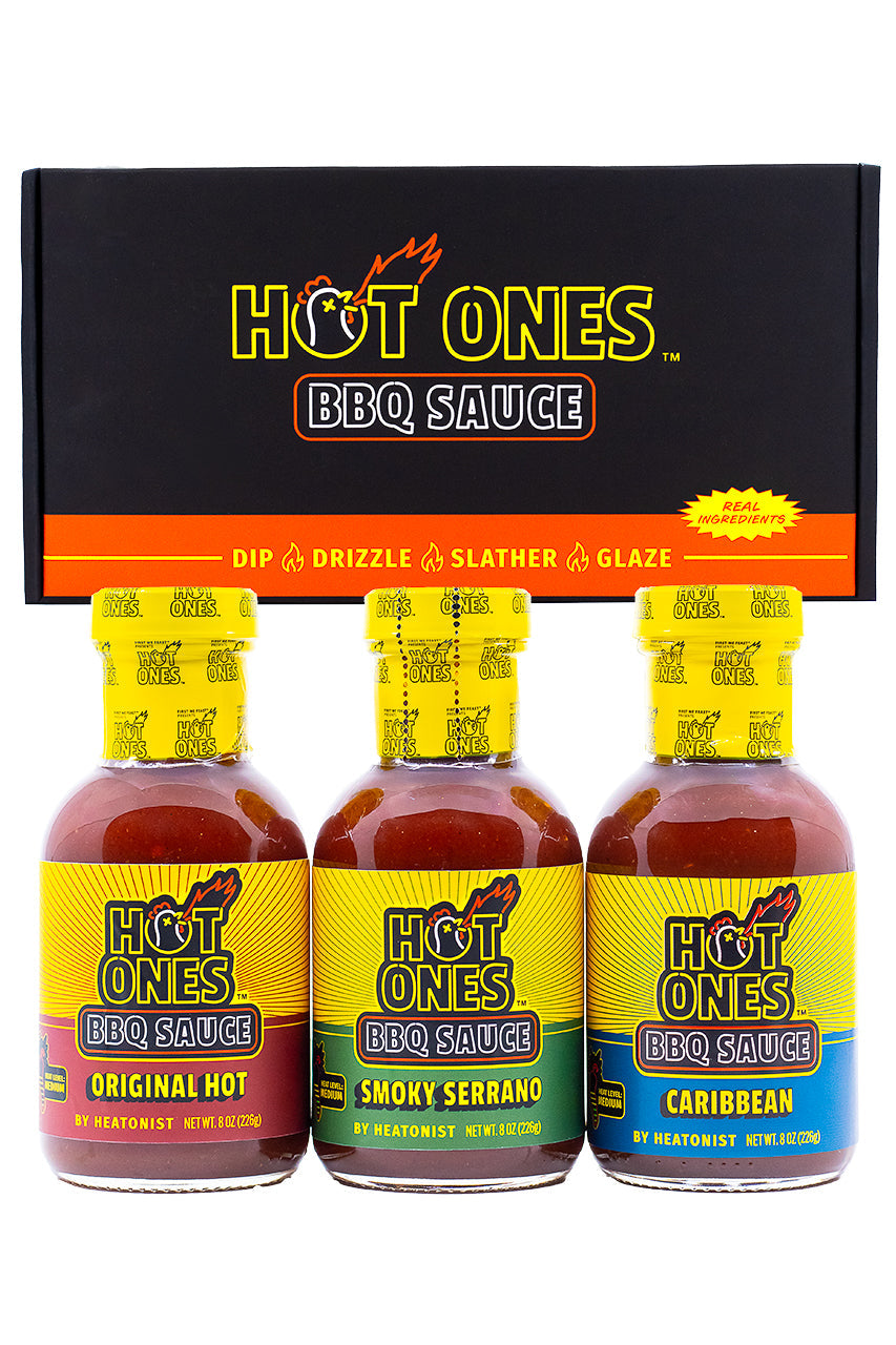 Hot Ones BBQ Trio Pack (Original / Smoked Serrano / Caribbean) Z1